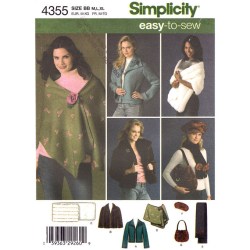 4355 EZ FLEECE/FUR JACKET, STOLE, SCARF,HAT, BAG PATTERN 6-24